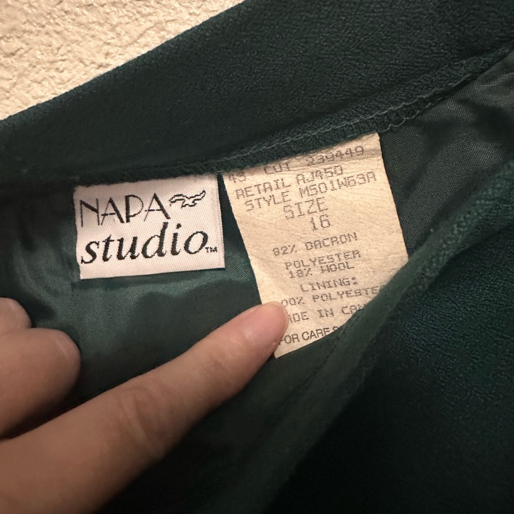Vintage Napa Studio Green Dress Skirt